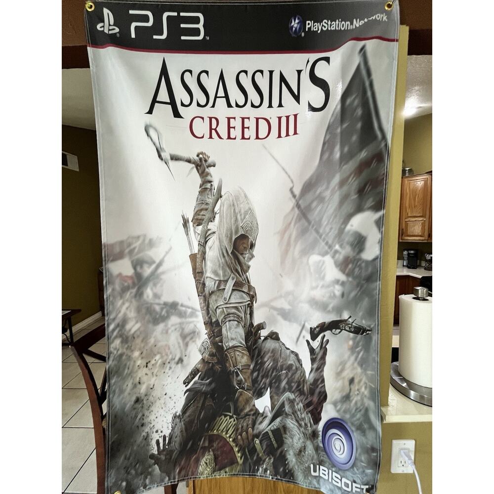 Assassin’s Creed III 3 5' Flag Banner Poster Sony PlayStation 3 PS3 2012 UBISOFT
